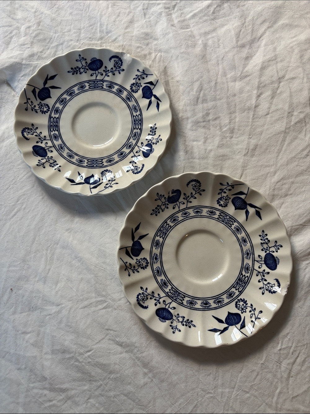 Set of 2 Vintage J&G Meakin England Classic Blue Nordic Ceramic Dish Plates